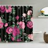 3D Flower Plum Blossom Lotus Lavender Rose Shower Curtains Bathroom Curtain Frabic Waterproof Polyester Bath Curtain with Hooks