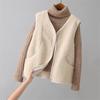 Women Fashion Large Size Vest Tops Coat Korean Female Waistcoat Jackets Autumn Winter Ladies Lamb Wool Sleeveless Outerwear