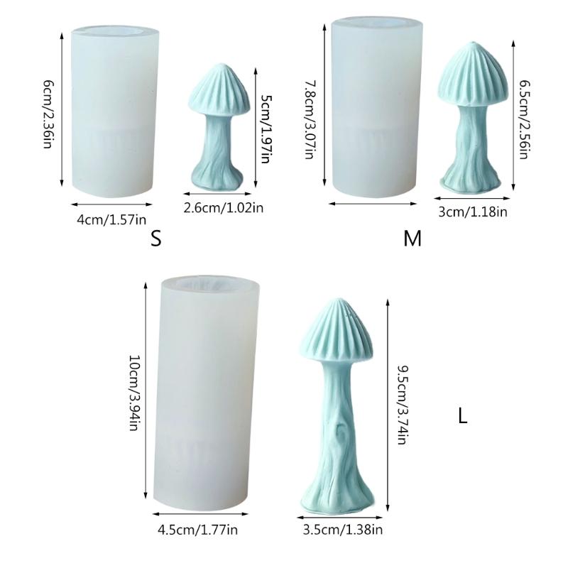 Mushroom Shape Candle Mold 3D Mushroom Candle Resin Silicone Mould for DIY Gypsum Baking Mould Jelly Fondant Decorations