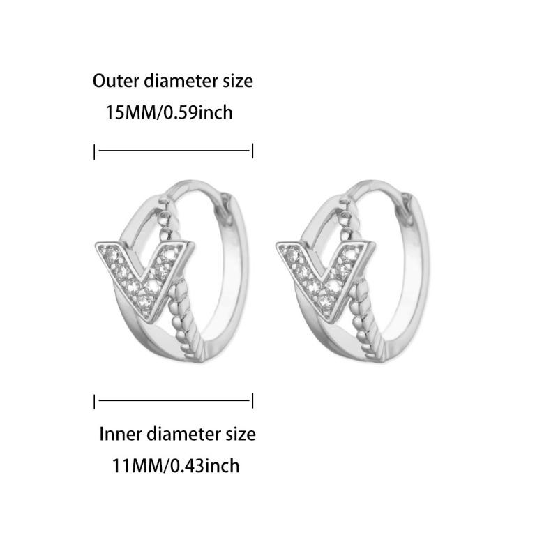 Light luxury diamond-set double-layer zircon ear buckle earrings butterfly love high-end fashion versatile earrings