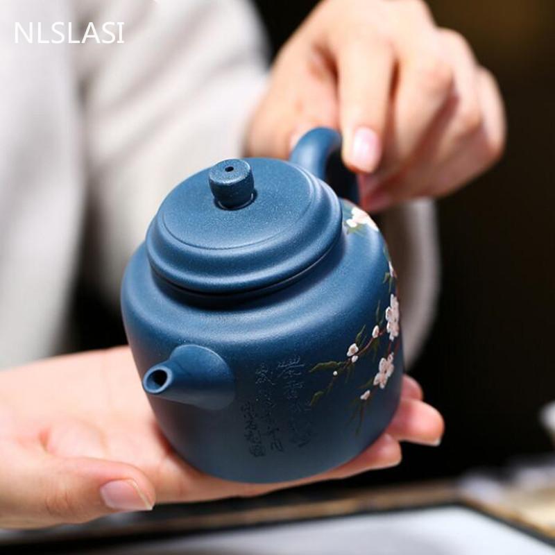 Yixing Purple Clay Tea Pot Boutique Teapot Beauty Kettle Master Handmade Teaware Gifts Raw Ore Azure Mud Authentic 200ml