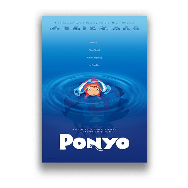 Klasický kreslený film Japonské anime Ponyo na útesu Malba na plátně do obývacího pokoje Dekorace dětského pokoje Domácí dekorace Bez rámu