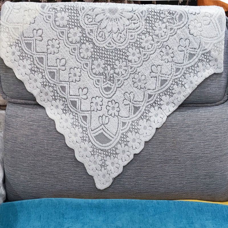 

Lace Fabric Sofa Cushion Cut Out Gauze Towel Non Slip All Year Round Back Cover Cloth Sofa Cushion Backrest Armrest Towel Cover Fashion plum blossom 63*75 triangle