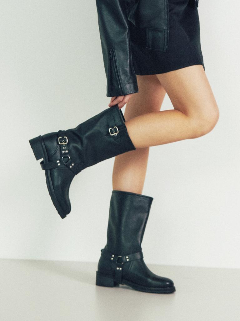 Komorebi Museum 2 Colors_Handmade 90S Biker Mid-Calf Boots Suede Ver. | Km118-S