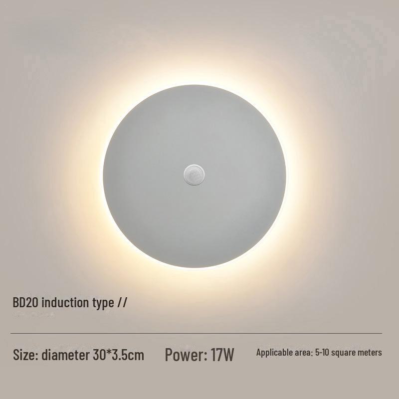 Nordic Modern LED Wall Lamp for Bedroom, Corridor, Staircase - Touch Control, Round Shape - Simple and Stylish Design