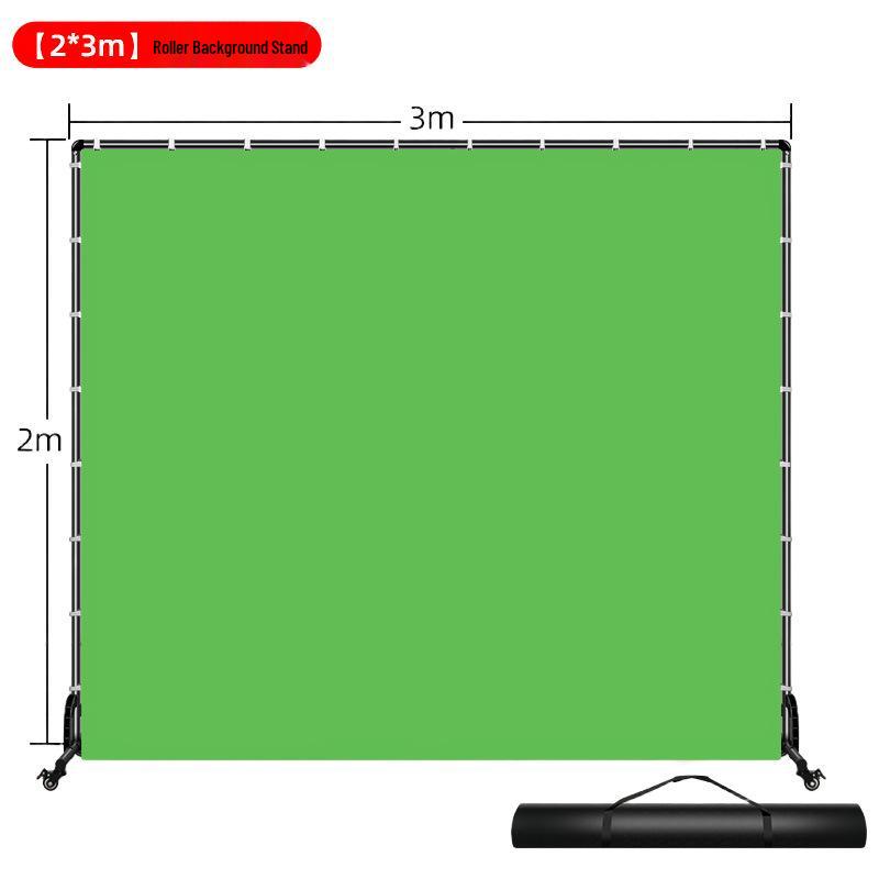 Movable Livestream Stand with Green Screen Roller Background for Keying