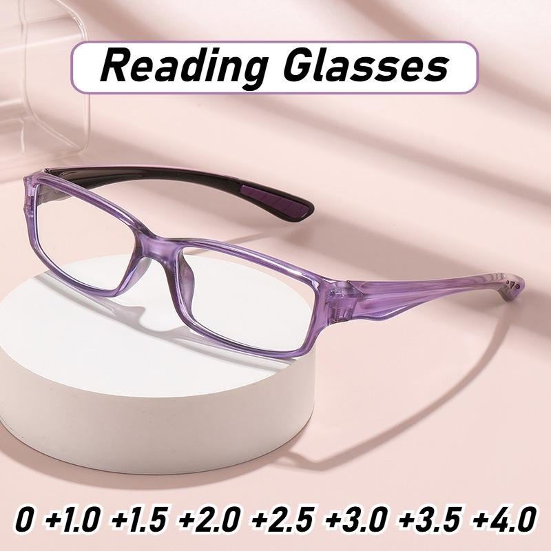 Neutral Fashion Square Reading Glasses Anti-blue Light HD Sports-style Farsighted Glasses +4 0 for Men Women