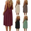 Vestito Cami Senza Schiena da Donna Estivo Senza Maniche Abito da Spiaggia con Spalline Sottili Ampio Svolazzante con Laccio sulla Schiena