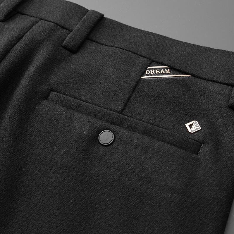 JOW Men's Wool Blend Thickened Straight-Leg Casual Pants