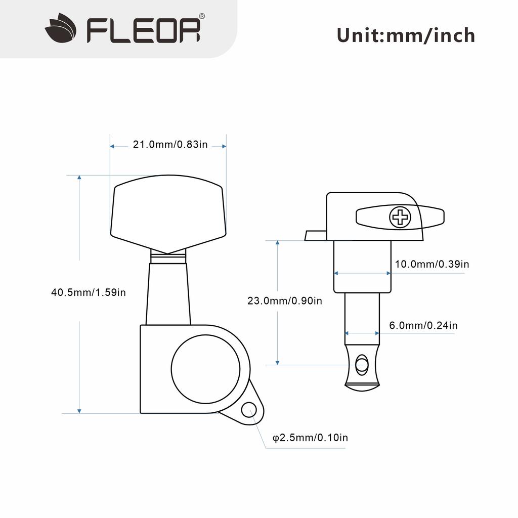 FLEOR 6 Stück Akustikgitarre Stimmwirbel 3L3R Versiegelte Mechaniken Stimmmechaniken für Akustik-E-Gitarre