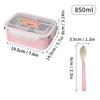 2 Compartment 304 Stainless Steel Bento Lunch Box With Spoon 530/850ML Portable Heatable Food Container For Kids Students School