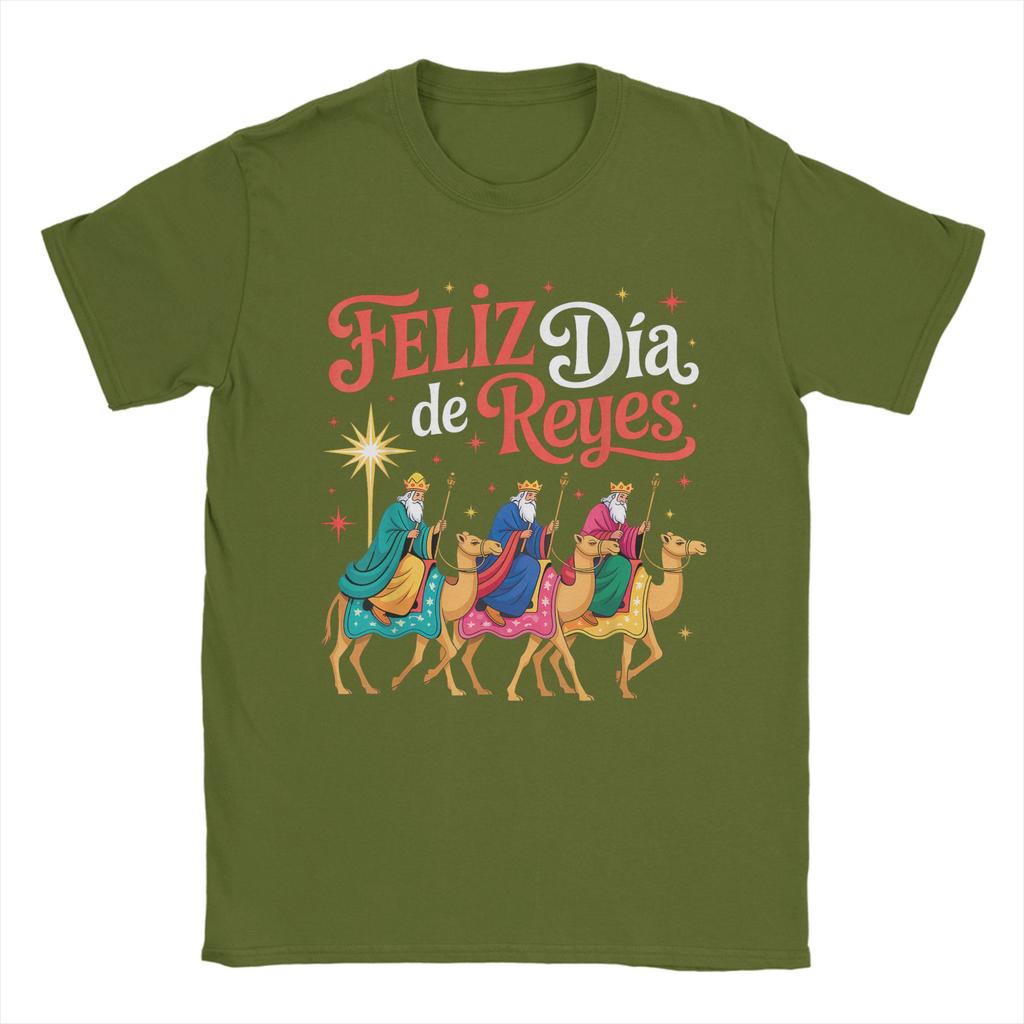 Men's Happy Three Kings Day Epiphany Day 2026 T Shirt Feliz Dia De Reyes Clothing Vintage Short Sleeve Crewneck Tees T-Shirt