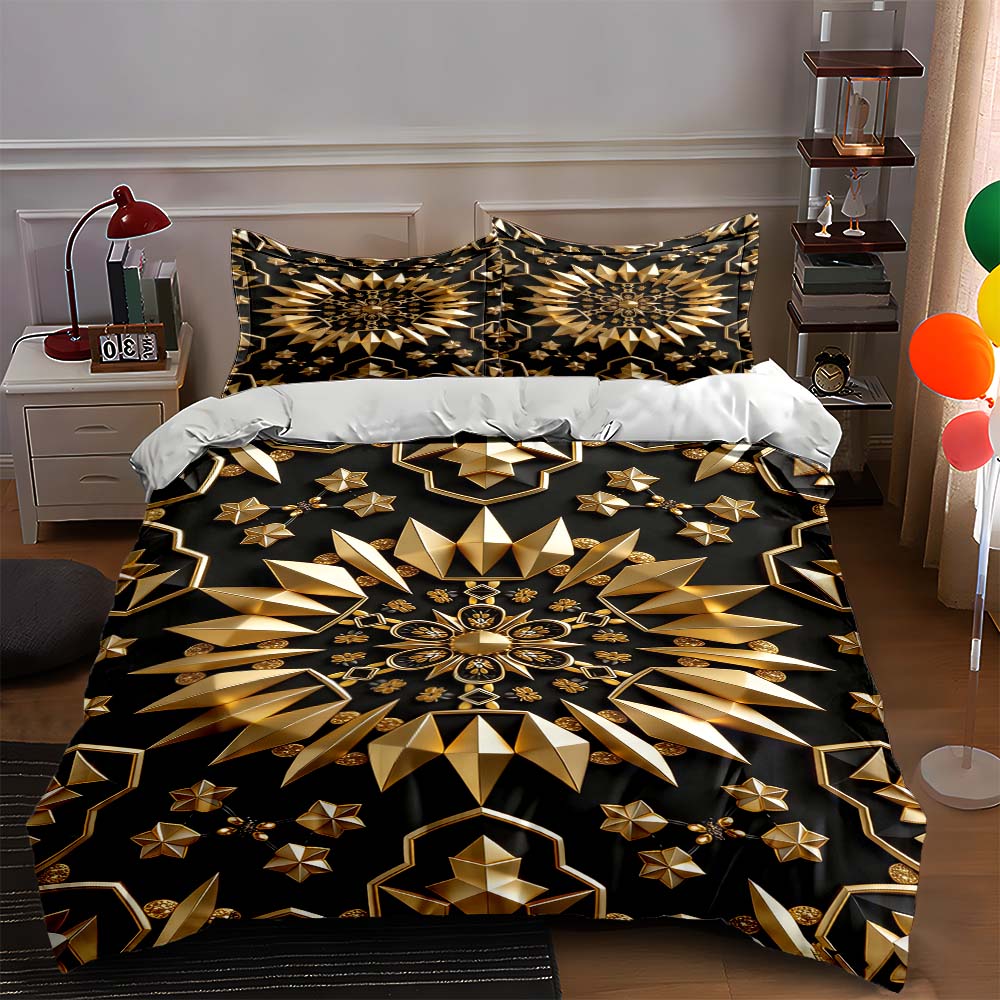 

Geometric, ornate, symmetrical. Bedding Duvet cover sets Duvet covers Pillowcases gifts (1 * Duvet Cover 2 * Pillowcases, without duvet insert) 135x200cm