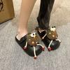Girls Heart Home Soft Bottom Bag Head Drag 2025 Autumn and Winter Milk Cute Big Eyes Cookies Doll Cotton Slippers Women's Winter Wear