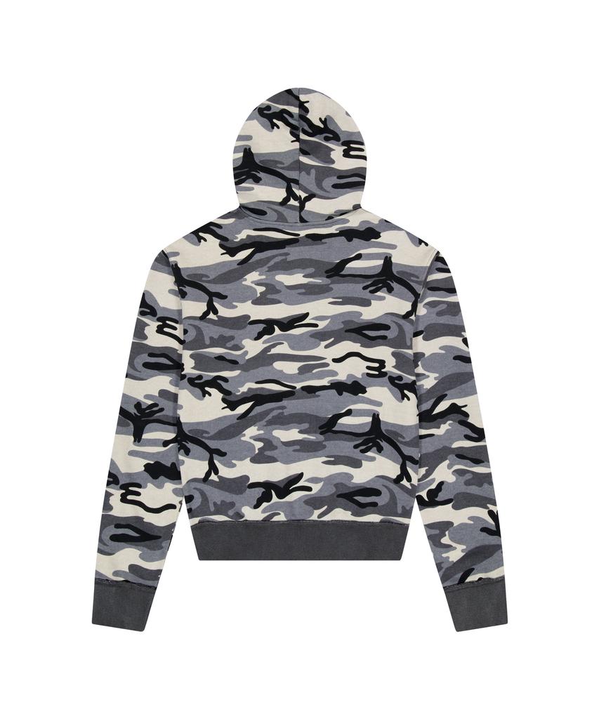 Aakam Contrast Logo Zip-Up Hoodie (Gray)