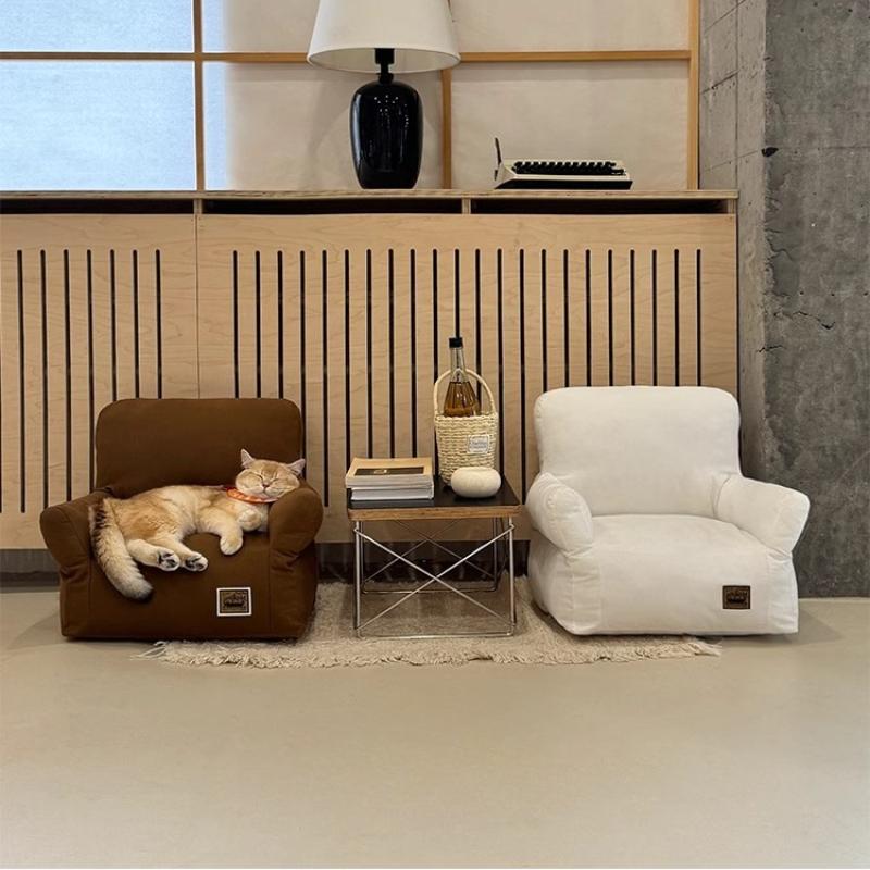 Haustier-Sofa-Bett, abnehmbar und waschbar, Katzensofa & Hundelounge, ganzjährig vielseitige Haustiermöbel, komfortables Plüsch-Katzenhaus