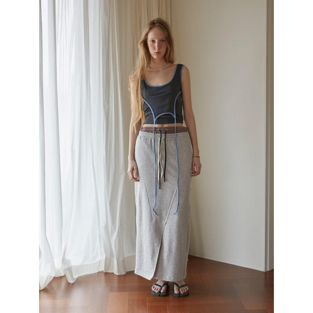 Saendeusaundeu (Women) String Layered Sleeveless Charcoal