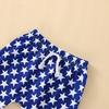 Casual Outfits Short Sleeve Tops Stars Striped Harem Shorts Independence Day 4th