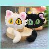 Adorable Porte-clés Peluche Chat Noir Blanc Animal en Peluche Doux Pendentif Sac
