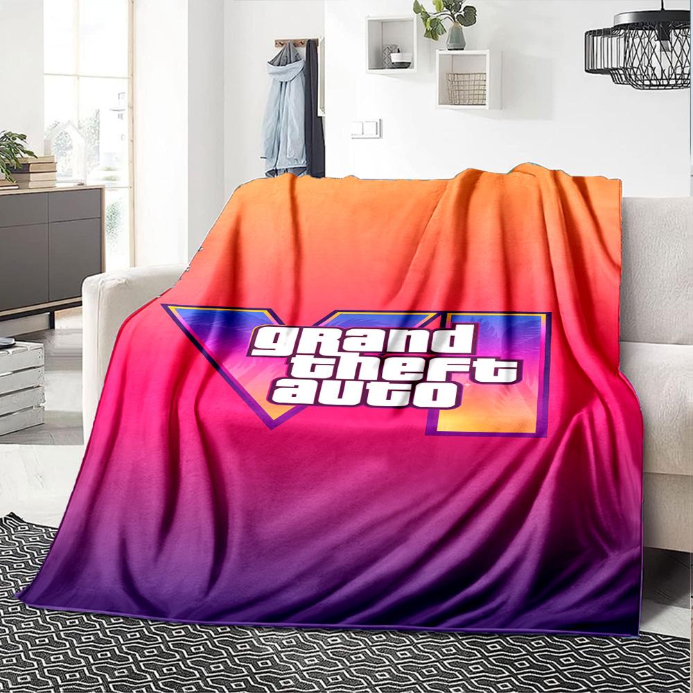 Grand Theft Auto Blanket Comfortable Perfect for Sofa Couch Bed Four Seasons Universal Digital Print Suitable for Gifting Relatives and Friends