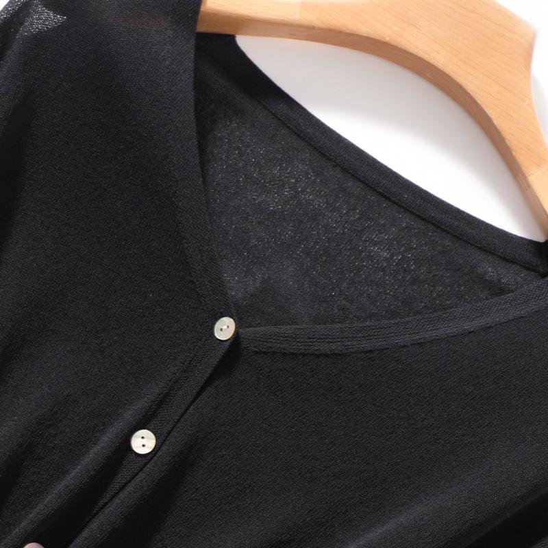 

Женский кардиган из трикотажа Tencel для защиты от солнца - Летняя воздушная короткая куртка 2024 Extra Large