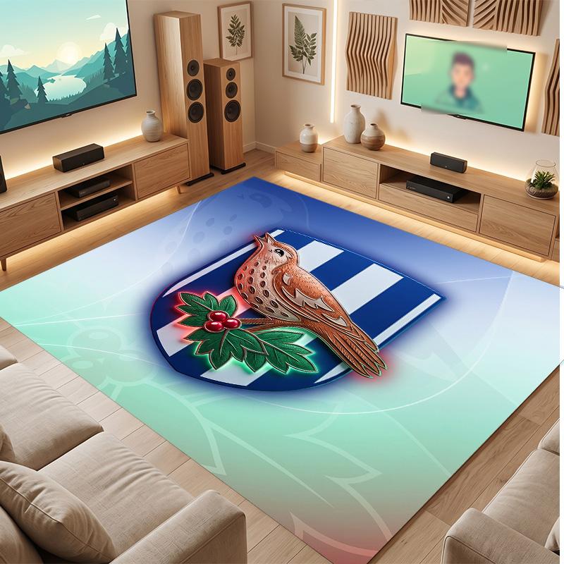 Tappeto in Velluto di Cristallo con Stampa del West Bromwich Albion Football Club, Comodo Assorbente d'Acqua Antiscivolo Tappeto per Pavimento Interno