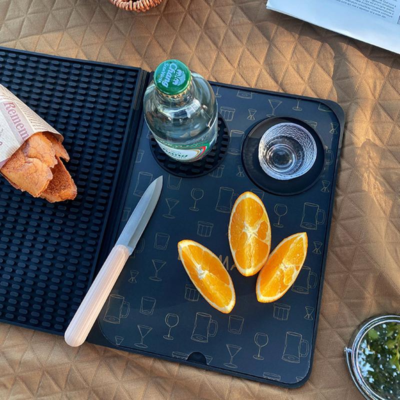 Bar Mat For Home Bar Bartender Mat Drink Mat Cocktail Mat Silicone Bar Spill Mat Glasses Drying Mat Bar Service Mat Folding For