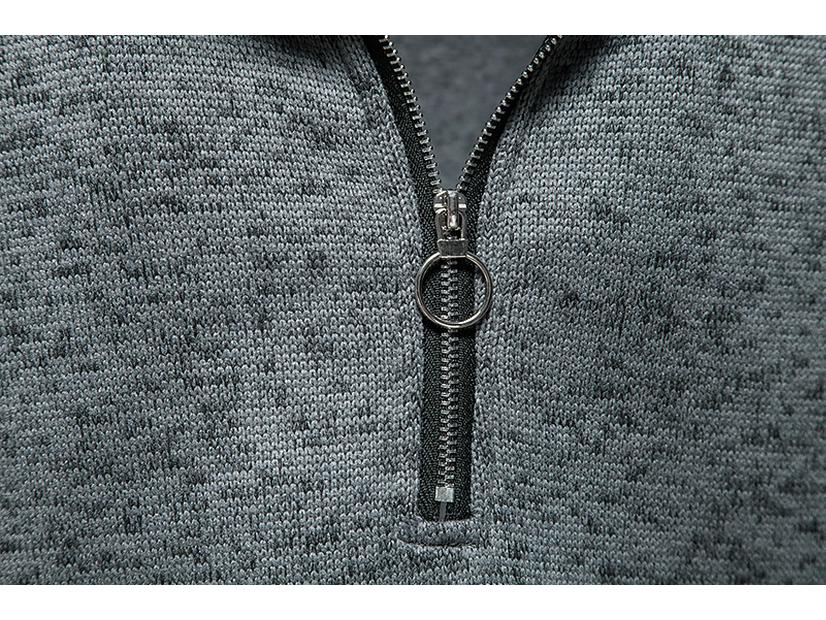 Men's High Neck Zipper Long Sleeve T-Shirt - European Size, Autumn/Winter Collection