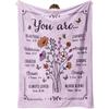 Christian Floral Throw Blanket Inspirational Scripture Faith Gift for Women Religious Birthday Gift for Mom Sister Daughter