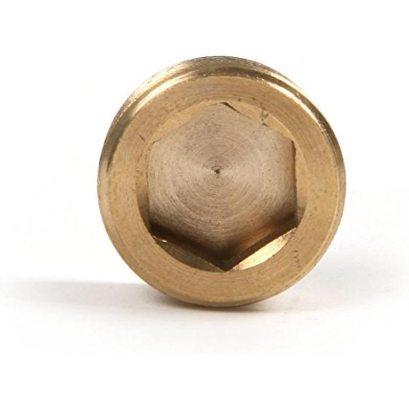 20pcs Brass Pipe Plug 1/8" 1/4" 3/8" 1/2" NPT Plug Internal Hex Thread Socket Fitting Assortment Kit