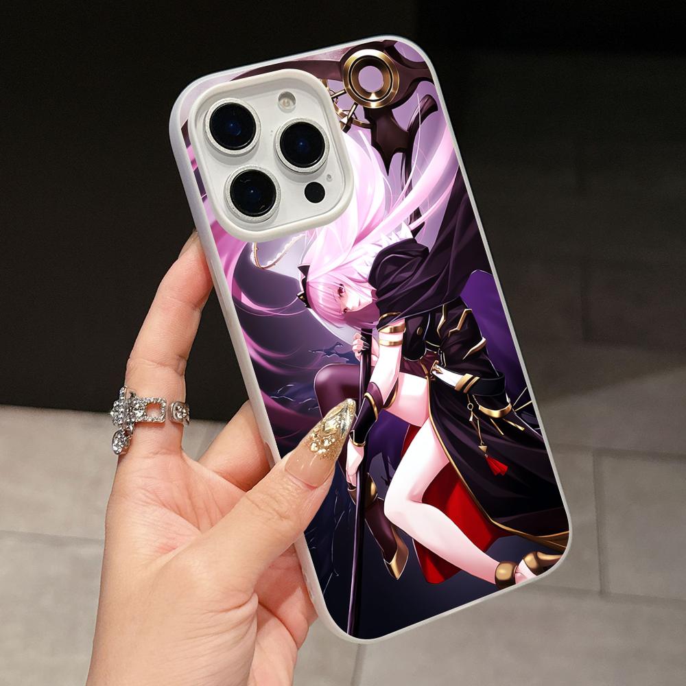 Holo Mori Calliope Jelly Double layer White Mobile Phone Case for iPhone 17 16 15 14 13 12 11 Air Pro Max Plus Protective