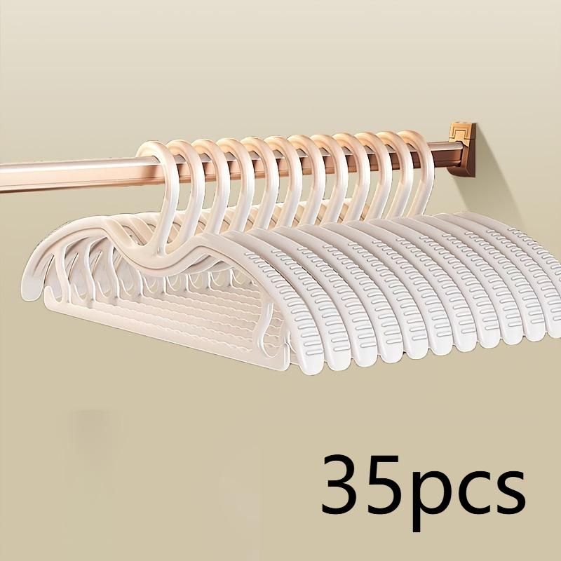 5/15/25/35pcs Wide Shoulder Hangers, Short Neck Non-Slip Mark-Free, Space Saving Closet Organizer for Home Dorm Wardrobe