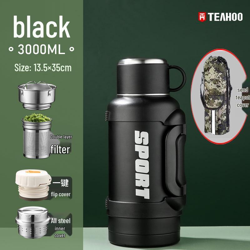 Qihu Large Capacity Stainless Steel Thermos Flask for Outdoor, Car & Home Travel
