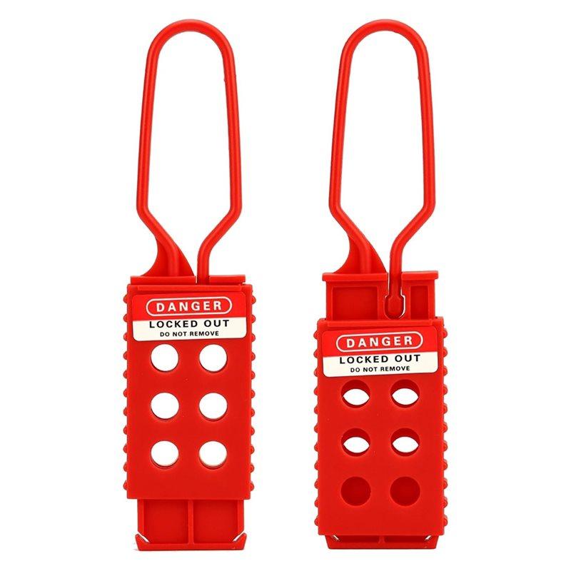 ABBP-6Pcs Industrial Safety Lockout Tag Hasps Nylon Padlock Hasps With 6 Hole Interlock For Equipment Maintenance