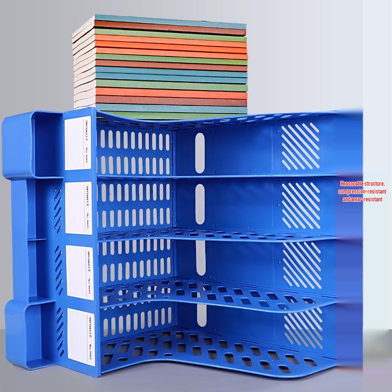 Desktop Four-Compartment File Organizer & Pen Holder with A4 Storage Box