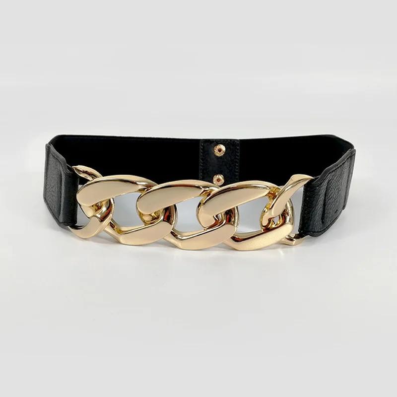 Fashion Chain Belt Elastic Metal Waist Belts for Women Ladies Coat Dress Belt Waistband