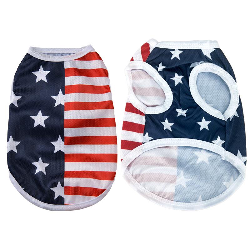 American Independence Day Breathable Dog Vest with National Flag Print