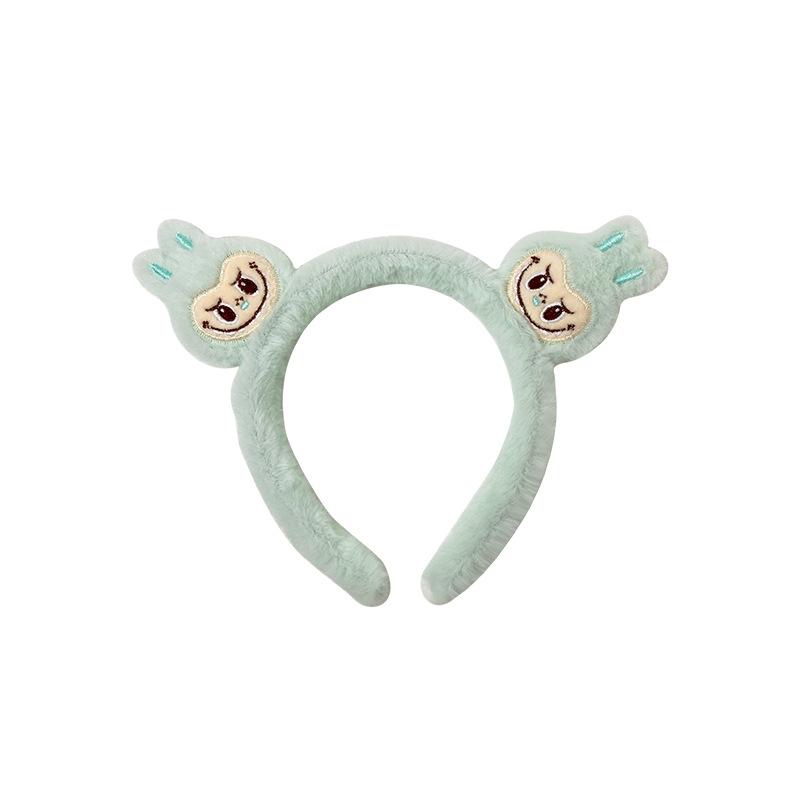 New Cartoon Labubu Plush Hairbands Cute Kawaii Bubble Rabbit Face Wash Non-slip Hair Pressure Headband