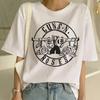 Pistola N Roses Street Rock Print Hip Hop Tees Punk Fashion T-shirt Guns N Roses T-Shirt Women White Tshirt Women Tops Fashion