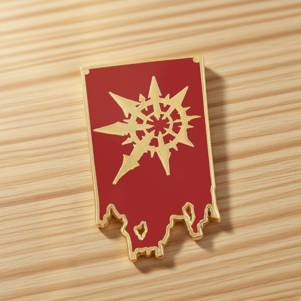 Chaos Vier Götter Emaille-Anstecknadel - Sci-Fi Spiel Abzeichen Reversbrosche, Gamer Geschenk Zubehör