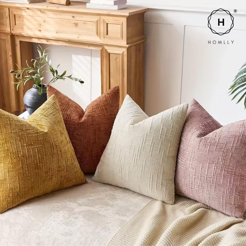 Homlly Fjord Textured Chenille Decorative Pillow Cushion Cover Case (45x45cm) X2PCS