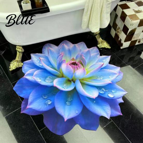 Three-dimensional Design Rug Pattern Area Realistic Absorbent Floor Mat 3D Flower Carpet Non-Slip Decorative