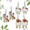 New Funny Chicken Ghost Face Pumpkin Witch Hat Pendant Acrylic Women's Earrings