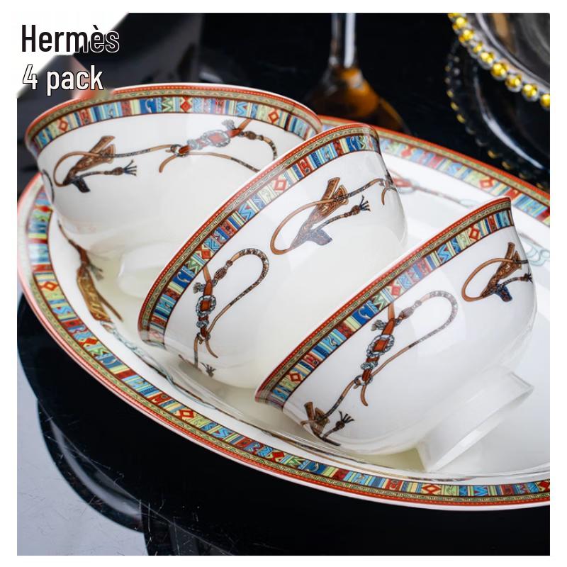 Baichengdao Jingdezhen Light Luxury Ceramic High-footed Bowl Set