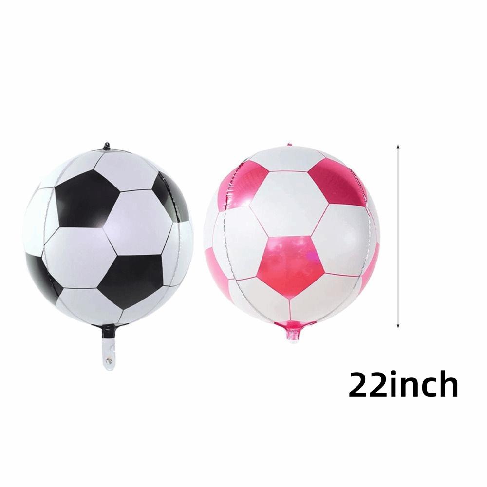 5pcs Set 22 Inch Round 4D Ball Balloon Silver Color Rose Gold Soccer Ball Balloon Football Themed Big Size Helium Balloon
