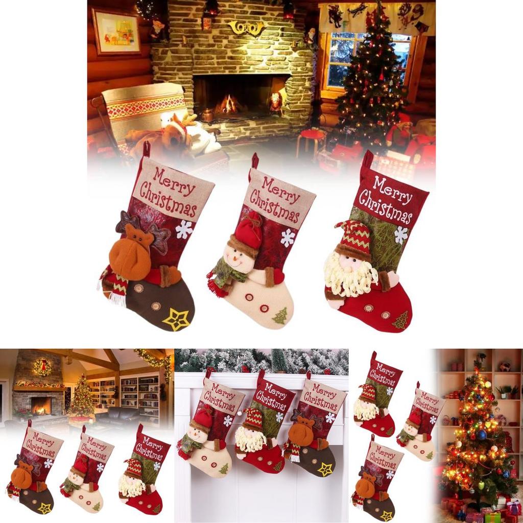 Festlicher Weihnachtsstrumpf Geschenkbeutel mit gestickten Designs für festliche Stimmung