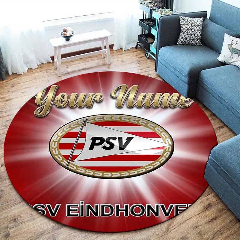 Philips Sport Vereniging Custom Name Round Area Rug,Carpet Rug for Living Room Bedroom Sofa Playroom Decor,Non-slip Floor Mat