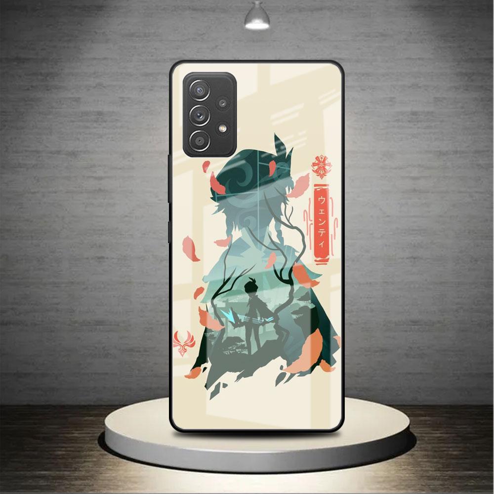 Anime Genshin Impact Niedliche Glashülle für Samsung Galaxy A52 A71 A50 A51 A70 A21s A31 A72 A10 A12 A30 A22 5G Handyhülle