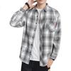Plaid Shirt Jacket for Men, Spring And Autumn Style, Long-Sleeve Casual Shirt, Trendy Menswear, 2108 White, Size L