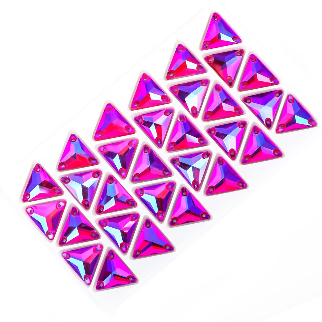 5Pcs High Quality Triangle Color Ab Flat Button Hand Sewn Diamond Glass Crystal Button Clothing Accessories With Diamond Wedding Dress Auxiliary